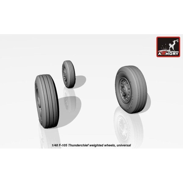  F-105 Thunderchief wheels, weighted 1/48 Armory Models  AR AW48313