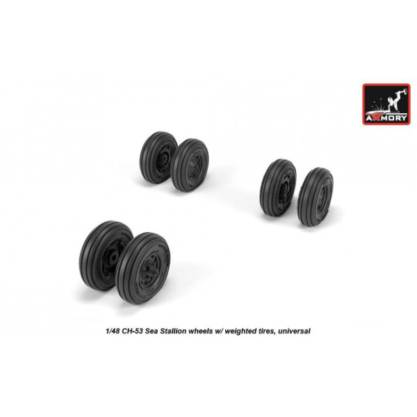 CH-53 Sea Stallion wheels w/ weighted tires 1/48 Armory Models  AR AW48315