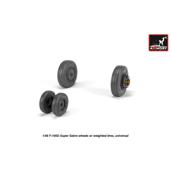 F-100D Super Sabre wheels w/ weighted tires 1/48 Armory Models  AR AW48316