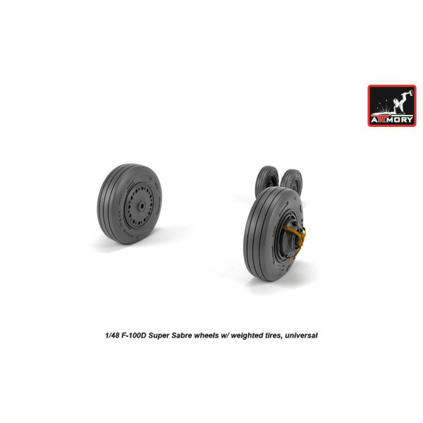 F-100D Super Sabre wheels w/ weighted tires 1/48 Armory Models  AR AW48316