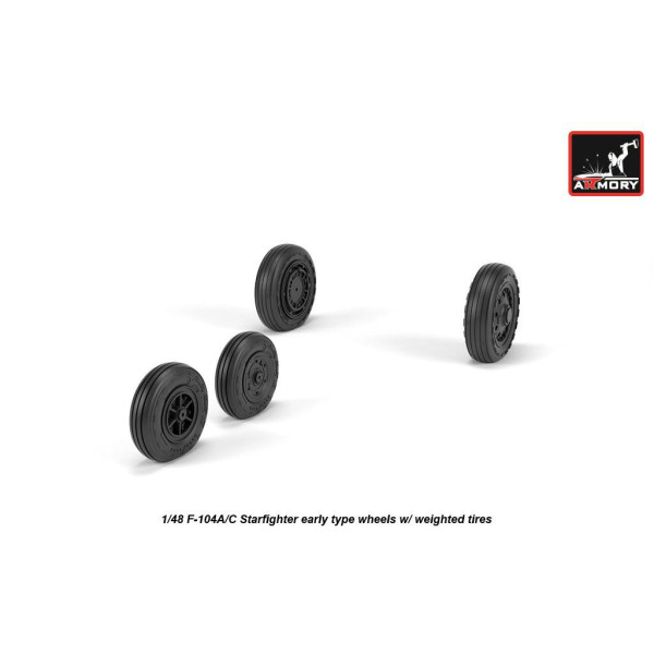 F-104A/C Starfighter early wheels, w/ optional nose wheels, weighted 1/48 Armory Models AR AW48317 F-104A/C Starfighter early wheels, w/ optional nose wheels, weighted 1/48 Armory Models AR AW48317