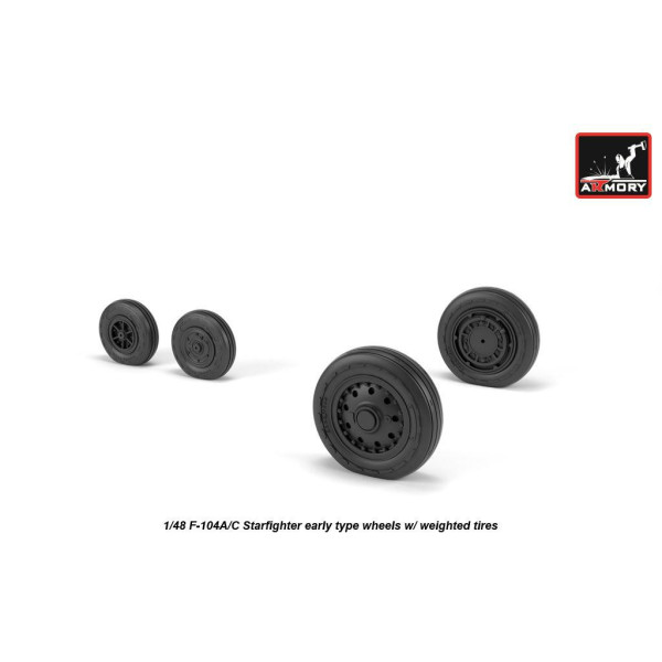 F-104A/C Starfighter early wheels, w/ optional nose wheels, weighted 1/48 Armory Models AR AW48317 F-104A/C Starfighter early wheels, w/ optional nose wheels, weighted 1/48 Armory Models AR AW48317