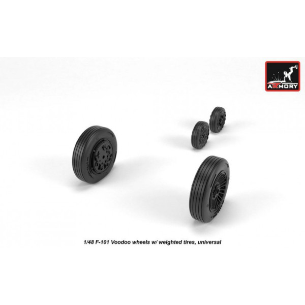 F-101 Voodoo wheels w/ optional nose wheels & weighted tires 1/48 Armory Models  AR AW48318