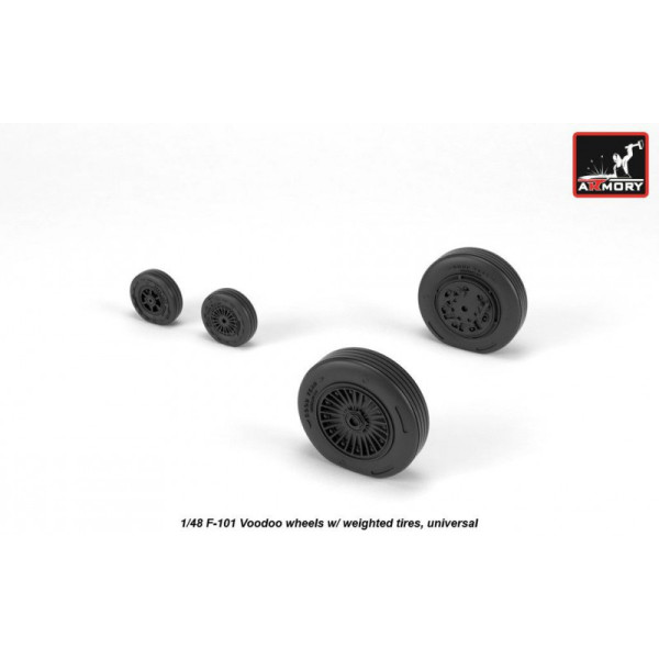 F-101 Voodoo wheels w/ optional nose wheels & weighted tires 1/48 Armory Models  AR AW48318