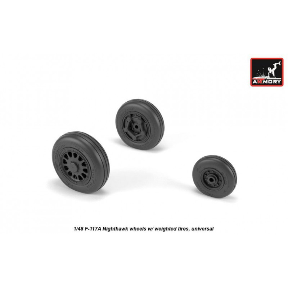 F-117A wheels w/ weighted tires 1/48 Armory Models  AR AW48322