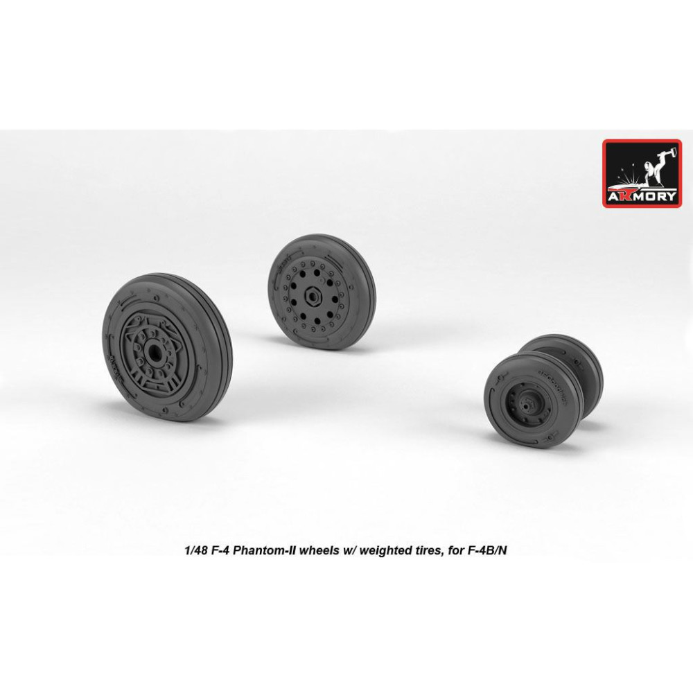  F-4 Phantom-II wheels w/ weighted tires, early 1/48 Armory Models  AR AW48323