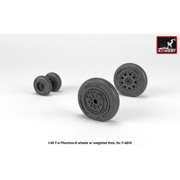  F-4 Phantom-II wheels w/ weighted tires, early 1/48 Armory Models  AR AW48323