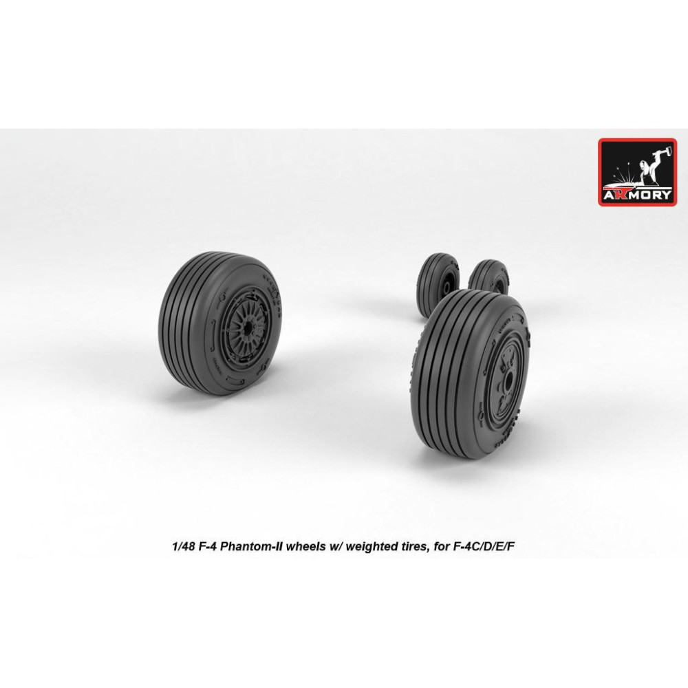 F-4 Phantom-II wheels w/ weighted tires, late 1/48 Armory Models  AR AW48325