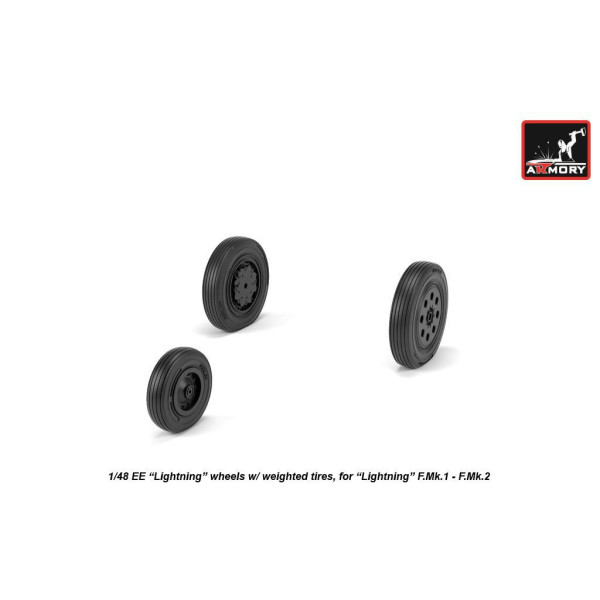 EE "Lightning-II" wheels w/ weighted tires, early  1/48 Armory Models  AR AW48407