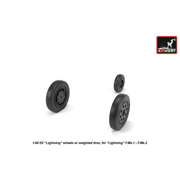 EE "Lightning-II" wheels w/ weighted tires, early  1/48 Armory Models  AR AW48407
