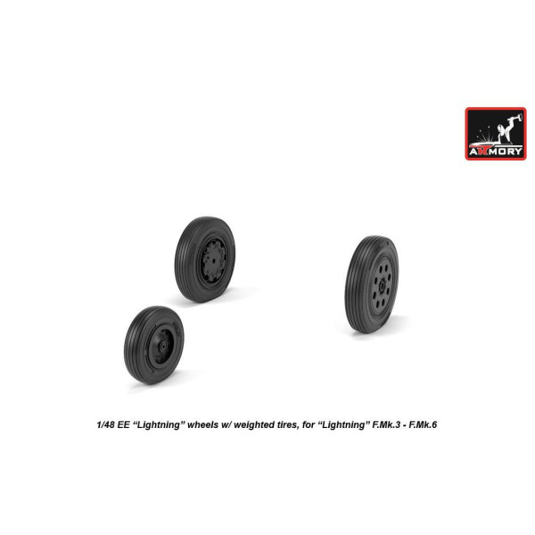 EE "Lightning-II" wheels w/ weighted tires, late 1/48 Armory Models  AR AW48408