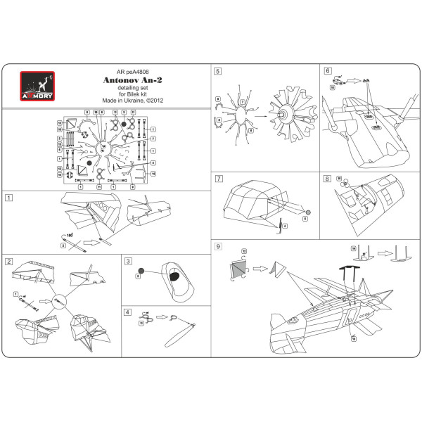  Antonov An-2 detailing set 1/48 Armory Models AR peA4808