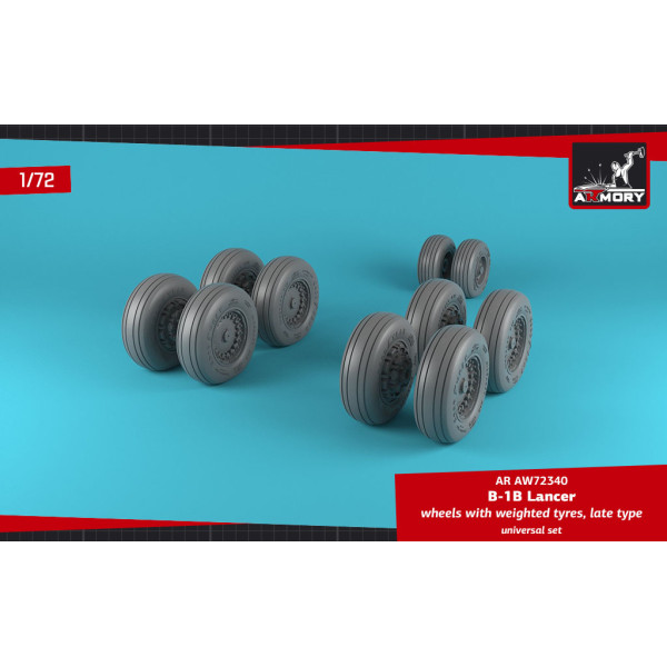 B-1B Lancer wheels w/ weighted tires, late 1/72 Armory Models AR AW72340