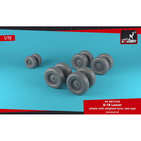 B-1B Lancer wheels w/ weighted tires, late 1/72 Armory Models AR AW72340