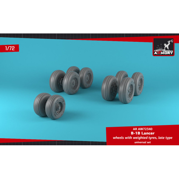 B-1B Lancer wheels w/ weighted tires, late 1/72 Armory Models AR AW72340