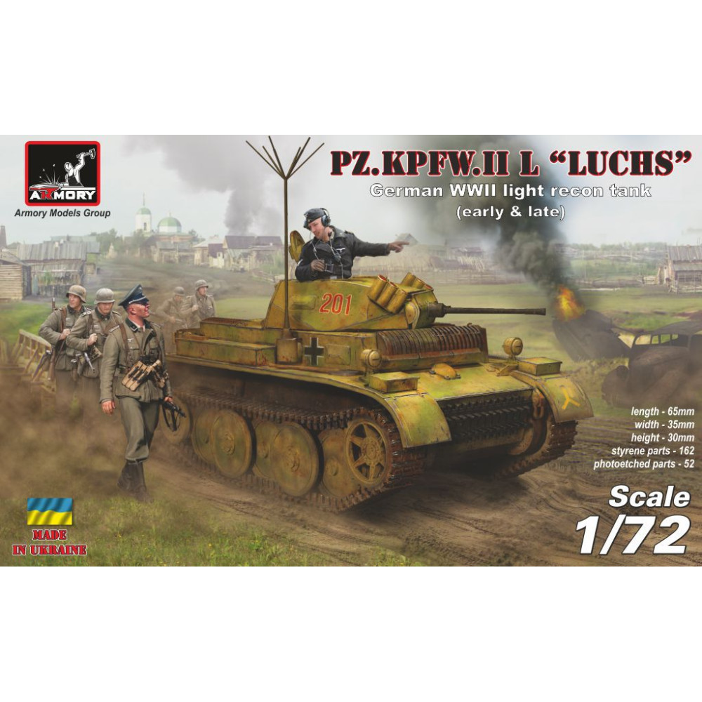 Pz.Kpfw.II Ausf.L Luchs, German WWII Light Recon Tank 1/72 Armory models AR72203