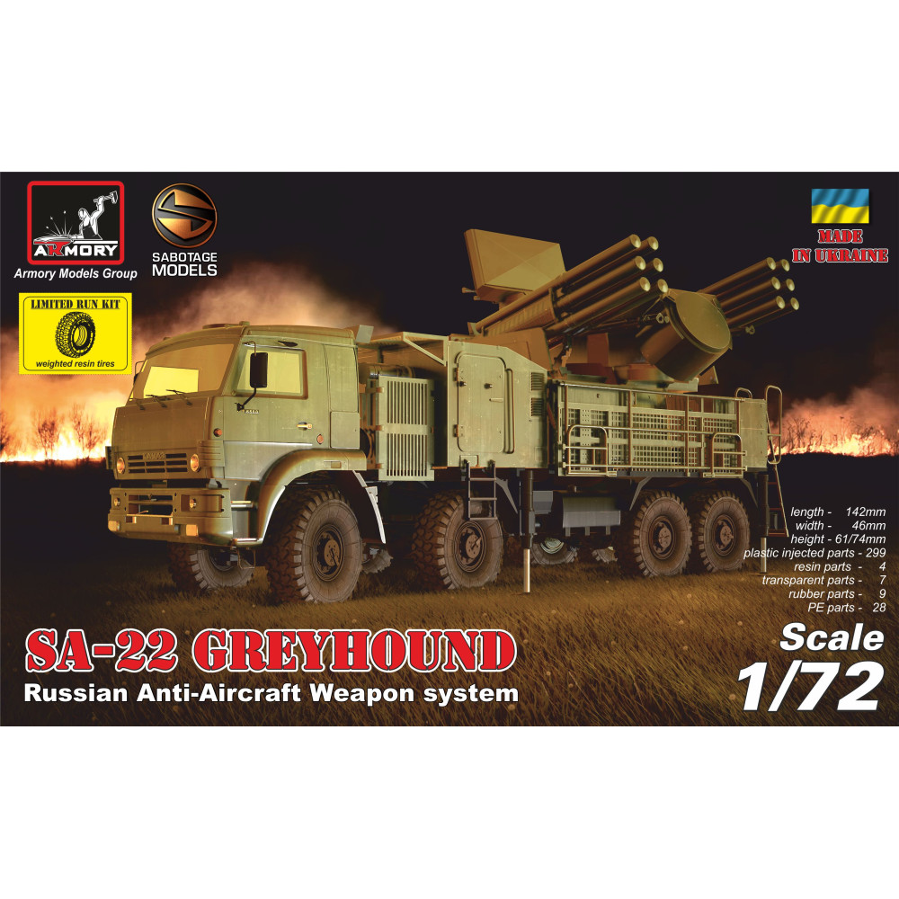 ZPRK 96K6 "Pantsir-C1" (SA-22 Greyhound), Russian AA weapon system 1/72 Armory models AR72401-R