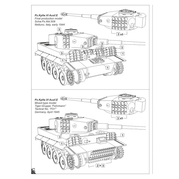  Pz.Kpfw.VIE "Tiger" Kgs 63/520/130 transport tracks 1/72 Armory Models AR AC7260e