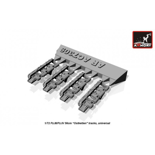 Траки для  танка  Pz.IV 56cm "Ostketten" 1/72 Armory Models AR AC7309b