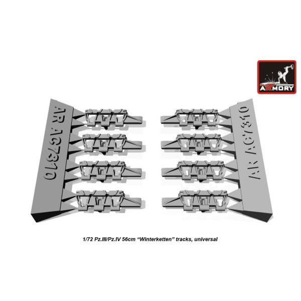 Траки для  танка  Pz.III 56cm "Winterketten" 1/72 Armory Models AR AC7310a