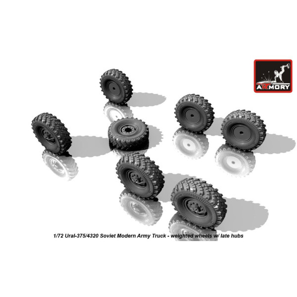 Урал-375/4320 обтяжені колеса з пізніми маточинами 1/72 Armory Models AR AC7321b