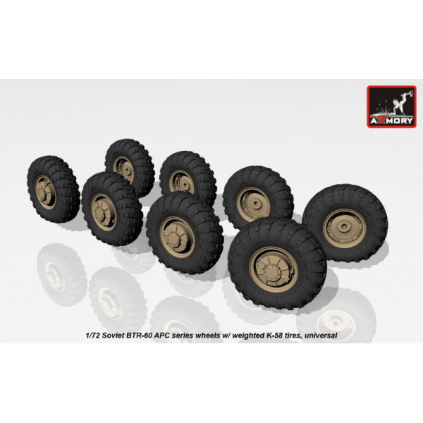  BTR-60 APC wheels w/ weighted tires K-58 1/72 Armory Models AR AC7322