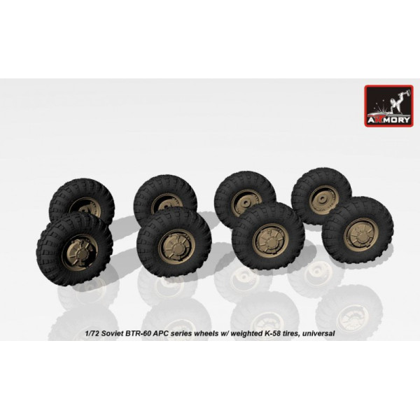  BTR-60 APC wheels w/ weighted tires K-58 1/72 Armory Models AR AC7322