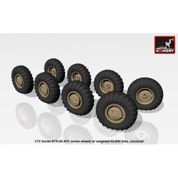  BTR-80 APC wheels w/ weighted tires KI-80N 1/72 Armory Models AR AC7324a