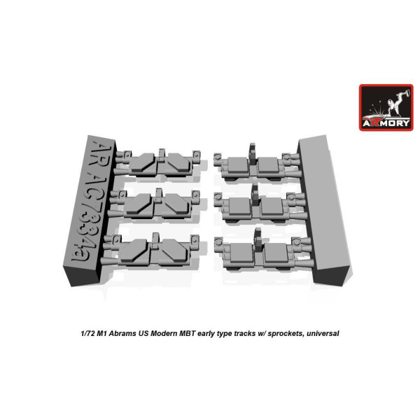 Траки для M1 Abrams, ранній тип з провідними колесами 1/72 Armory Models AR AC7334a
