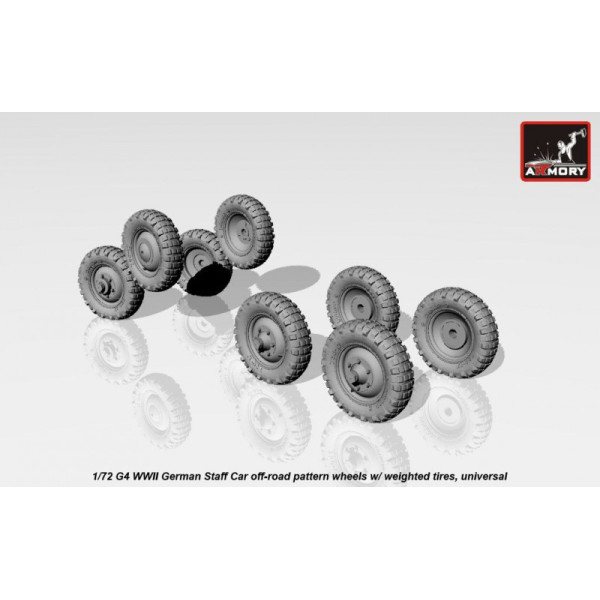 Колеса на Mercedes G4 з навантаженими шинами позашляхового типу 1/72 Armory Models AR AC7340