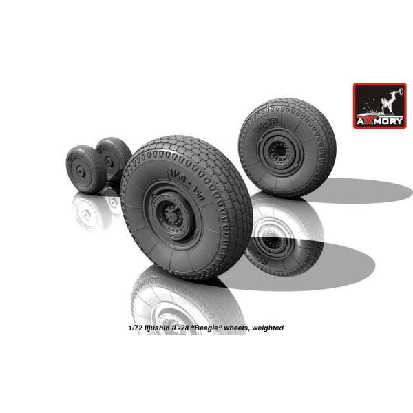  Iljushin IL-28 Beagle wheels, weighted 1/72 Armory Models AR AW72040