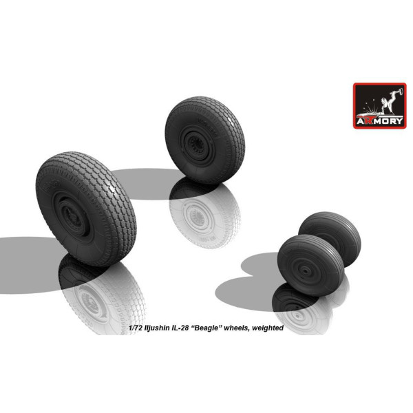  Iljushin IL-28 Beagle wheels, weighted 1/72 Armory Models AR AW72040