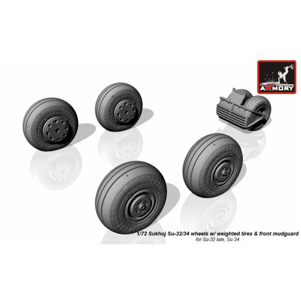  Sukhoj Su-32/34 wheels w/ weighted tires, front mudguard 1/72 Armory Models AR AW72045