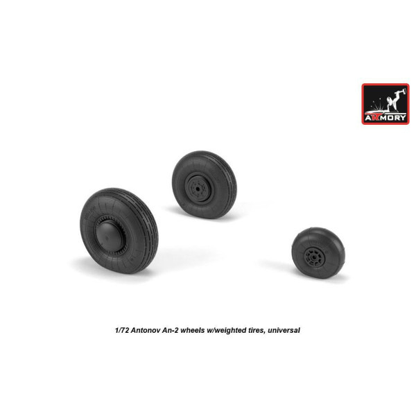Antonov An-2/An-3 Colt wheels w/ weighted tires  1/72 Armory Models AR AW72057
