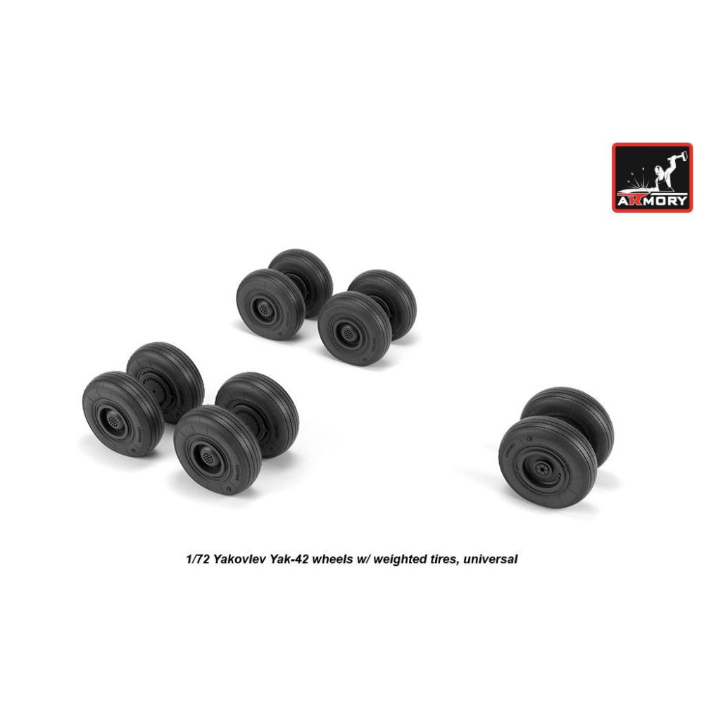 Yakovlev Yak-42 wheels w/ weighted tires  1/72 Armory Models AR AW72061