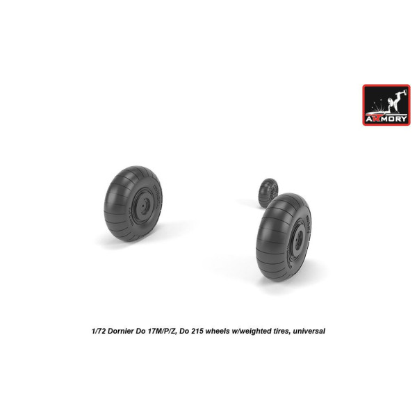 Dornier Do 17M/P/Z, Do 215 wheels w/weighted tires  1/72 Armory Models AR AW72205