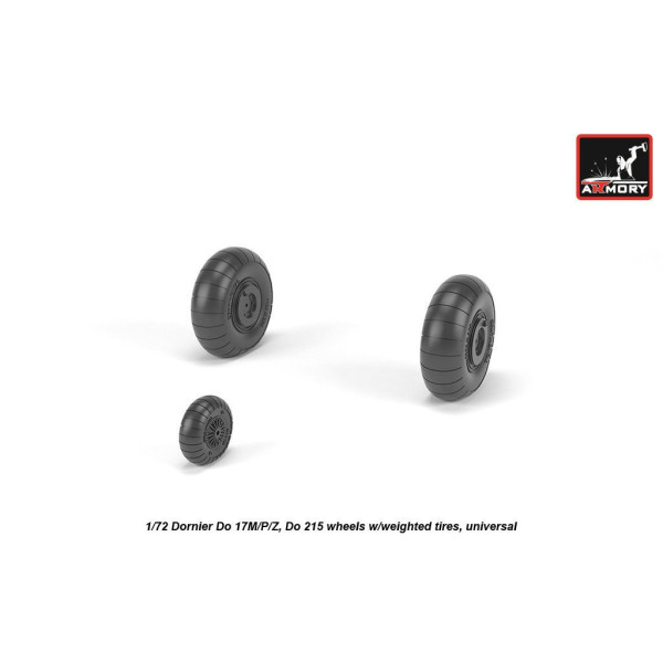 Dornier Do 17M/P/Z, Do 215 wheels w/weighted tires  1/72 Armory Models AR AW72205