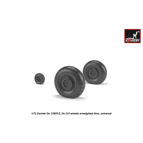 Dornier Do 17M/P/Z, Do 215 wheels w/weighted tires  1/72 Armory Models AR AW72205