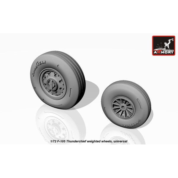 F-105 Thunderchief wheels, weighted 1/72 Armory Models AR AW72313