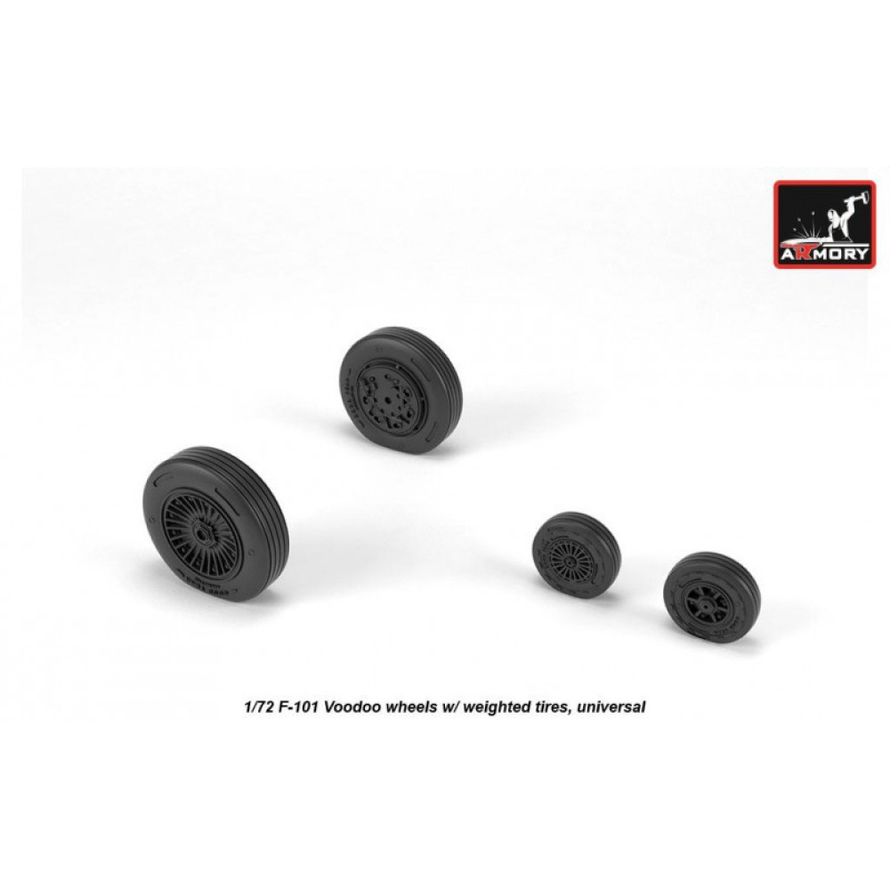  F-101 Voodoo wheels w/ optional nose wheels & weighted tires 1/72 Armory Models AR AW72321