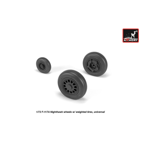 F-117A wheels w/ weighted tires 1/72 Armory Models AR AW72325