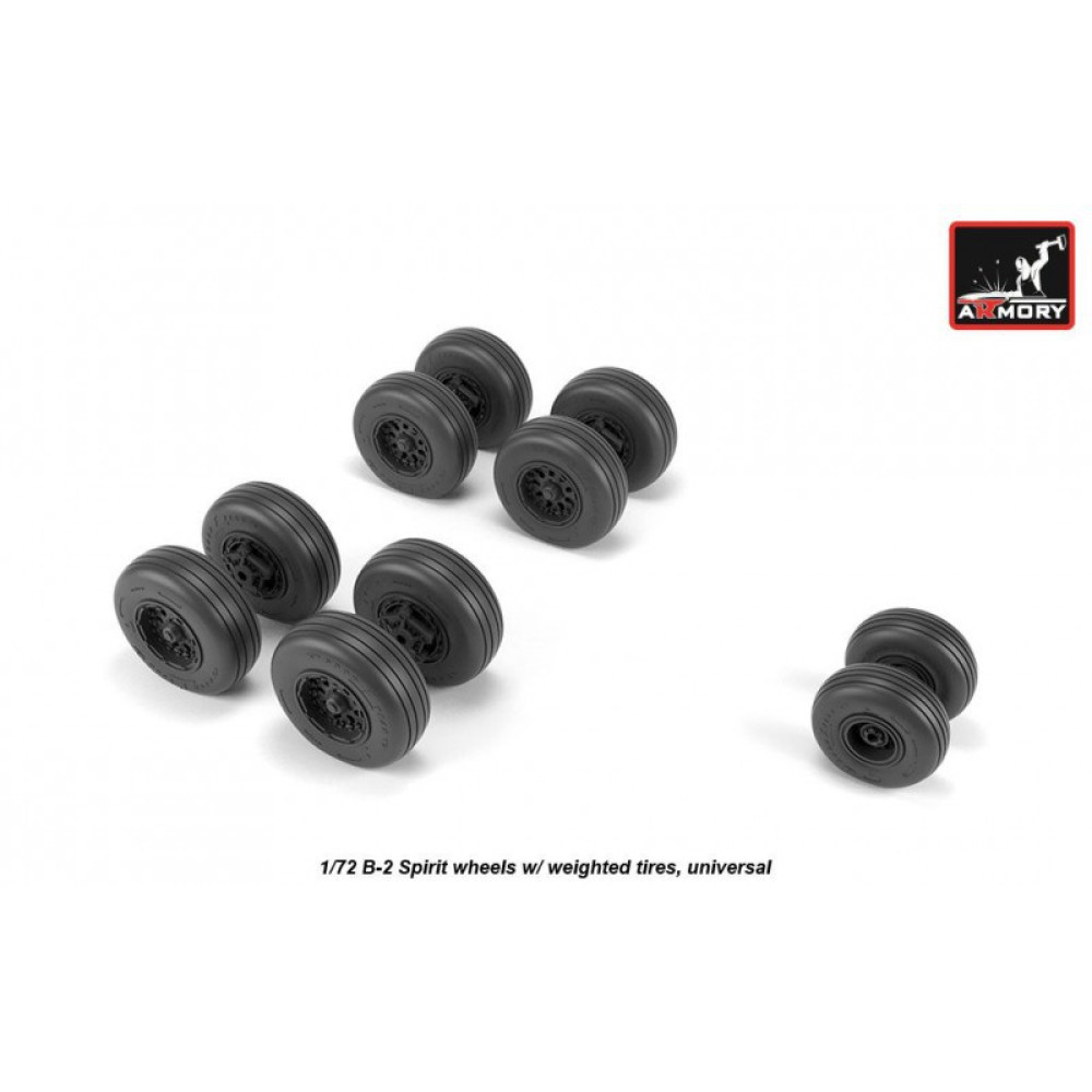 B-2 Spirit wheels w/ weighted tires 1/72 Armory Models AR AW72326