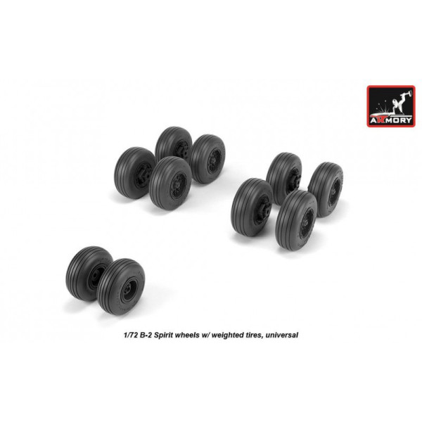 B-2 Spirit wheels w/ weighted tires 1/72 Armory Models AR AW72326