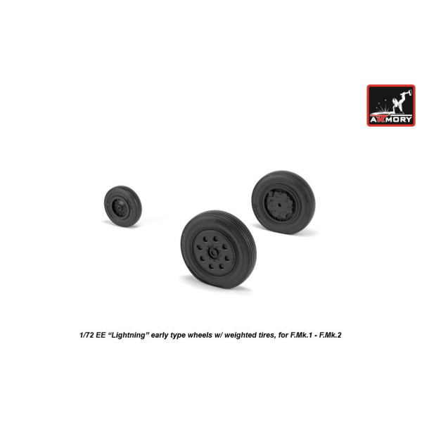  EE "Lightning-II" wheels w/ weighted tires, early 1/72 Armory Models AR AW72409