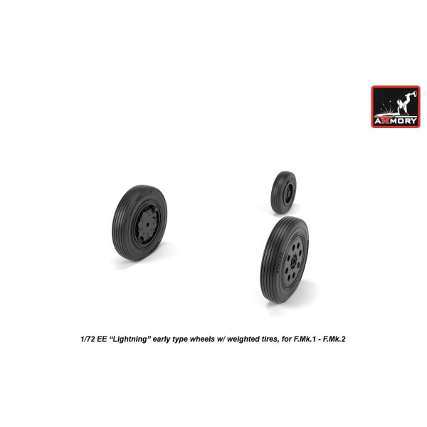  EE "Lightning-II" wheels w/ weighted tires, early 1/72 Armory Models AR AW72409