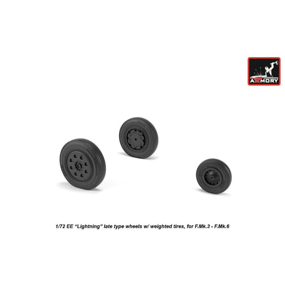 EE "Lightning-II" wheels w/ weighted tires, late 1/72 Armory Models AR AW72410