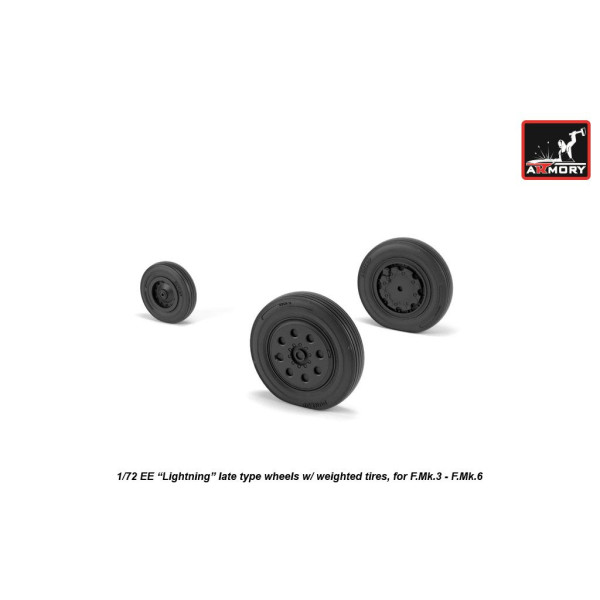 EE "Lightning-II" wheels w/ weighted tires, late 1/72 Armory Models AR AW72410