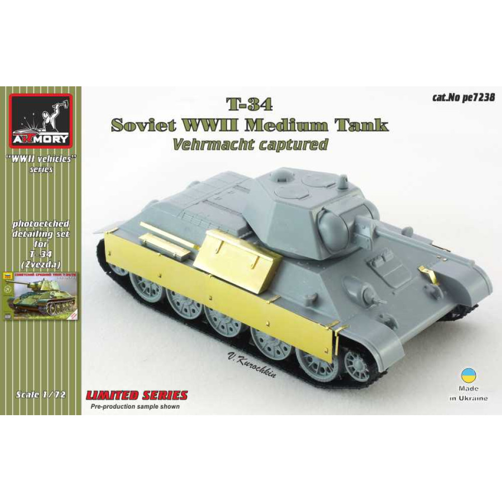 Фототравлення для танка T-34 1/72 Armory Models AR pe7238