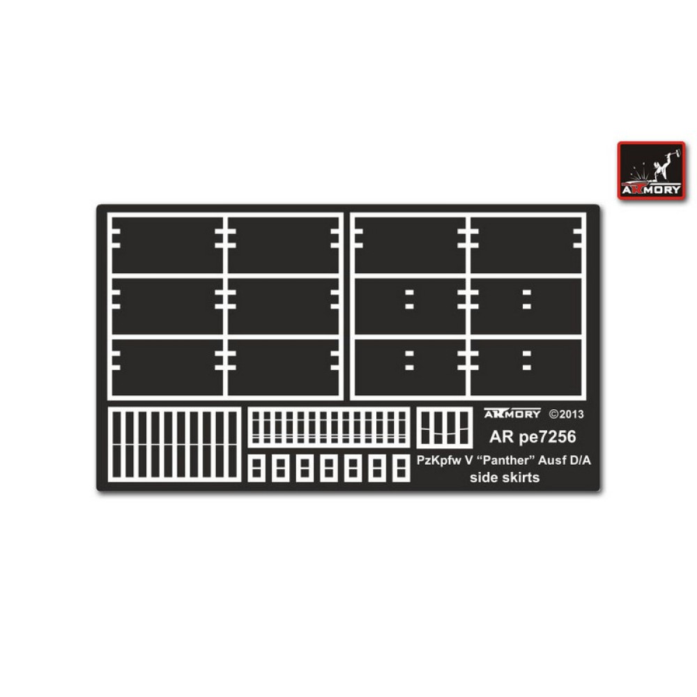  Pz.Kpfw.V Ausf.D/A Panther side skirts (ZVE) 1/72 Armory Models AR pe7256
