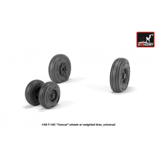 F-14 Tomcat late type wheels w/ weighted tires 1/48 Armory Models AR AW48327